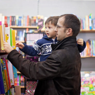 dad and kid library