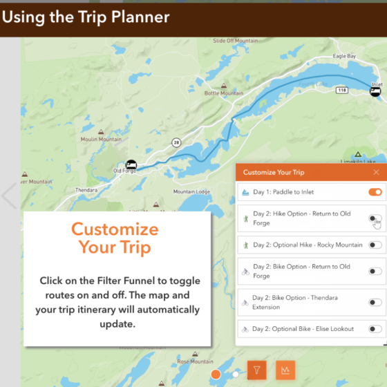 Screen Shot of a web map for Hamlets to Huts